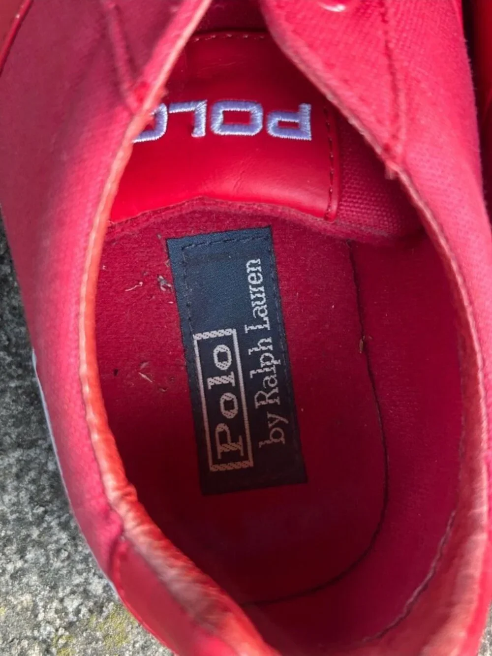 Polo by Ralph Lauren Men’s Hanford Red Canvas Low-Top Sneakers Size 11.5